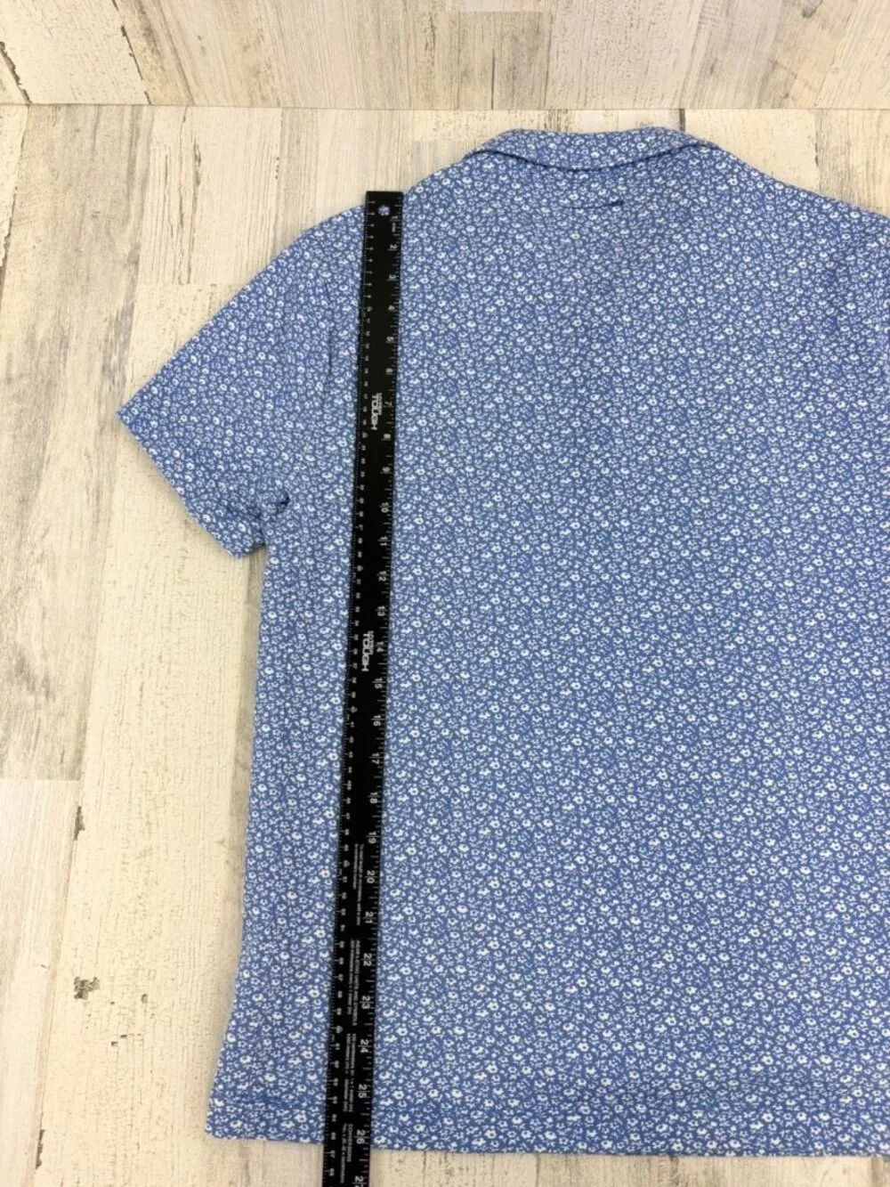 J Crew Performance Polo Shirt Mens M Slim Blue CoolMax Stretch Floral